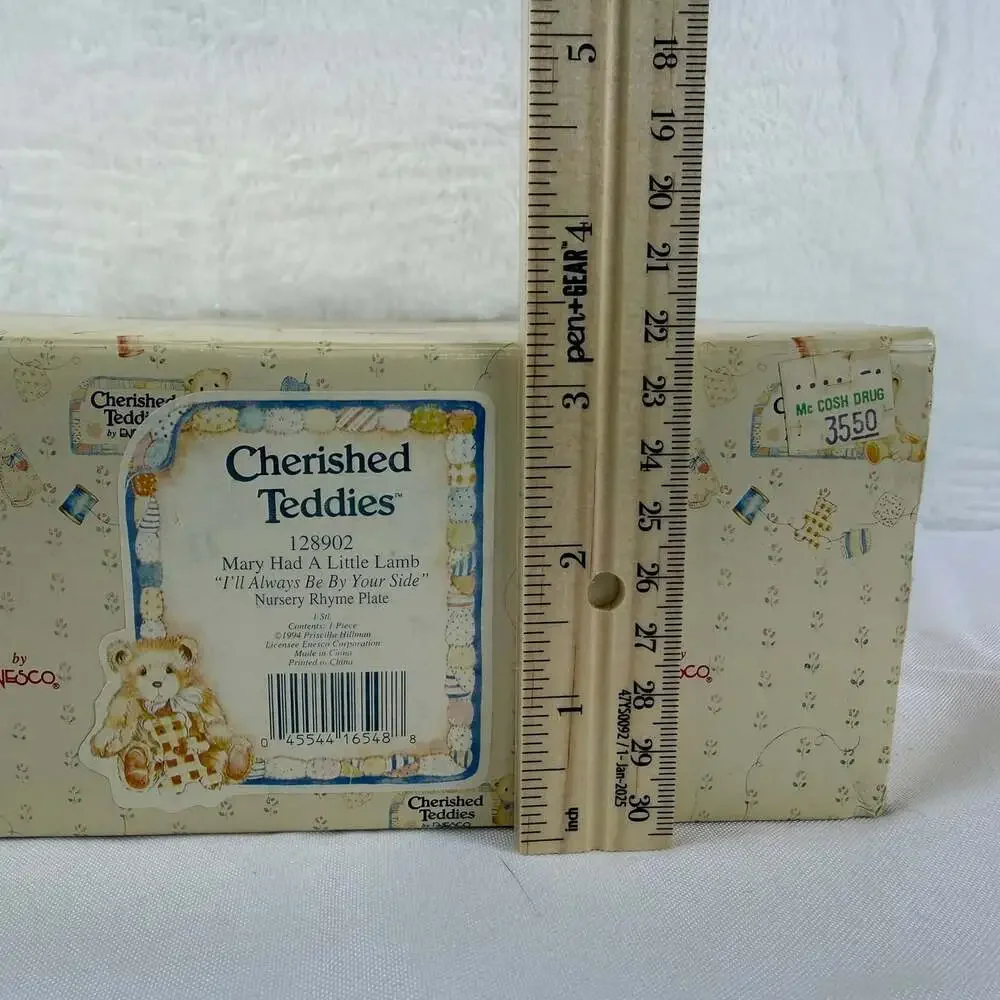 Cherished Teddies Mary Had A Little Lamb Nursery Rhyme 3D Plate #128902-1994